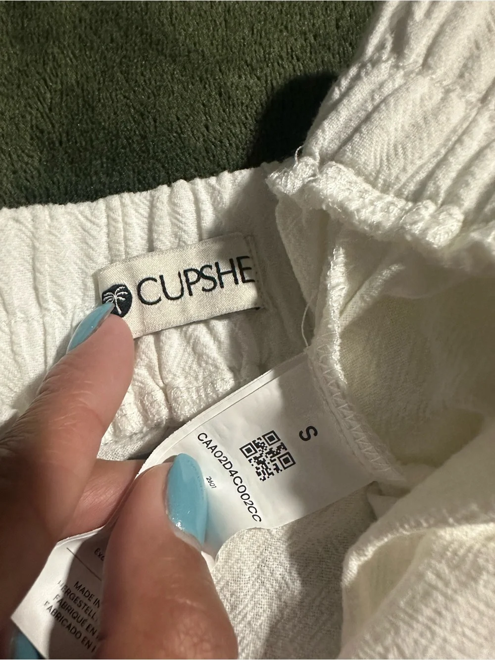 Cupshe White Elastic-Waist Casual Pants